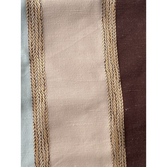 Upholstery Fabric 12 Yards Vertical Stripes Maroon Cream Blue Silky Texture NEW - Picture 10 of 16